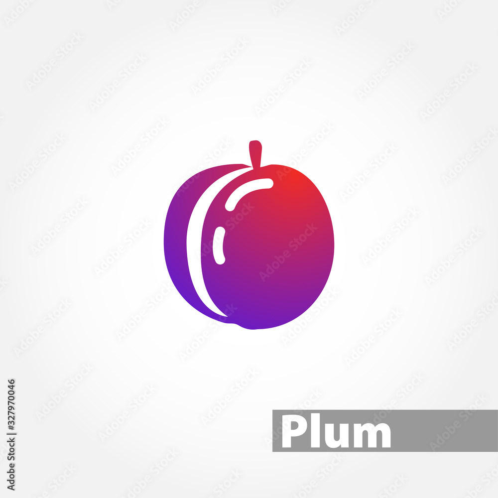 plum vector icon on white background plum vector icon on white background