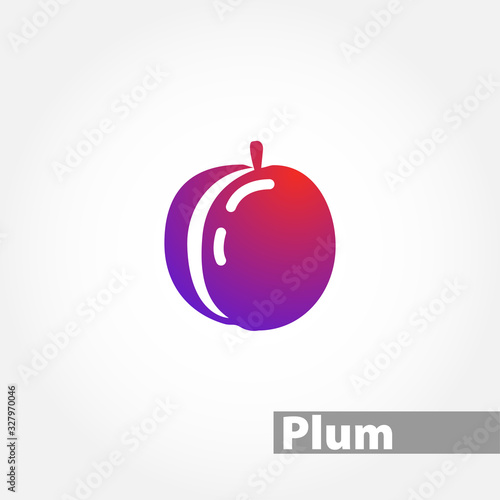 plum vector icon on white background