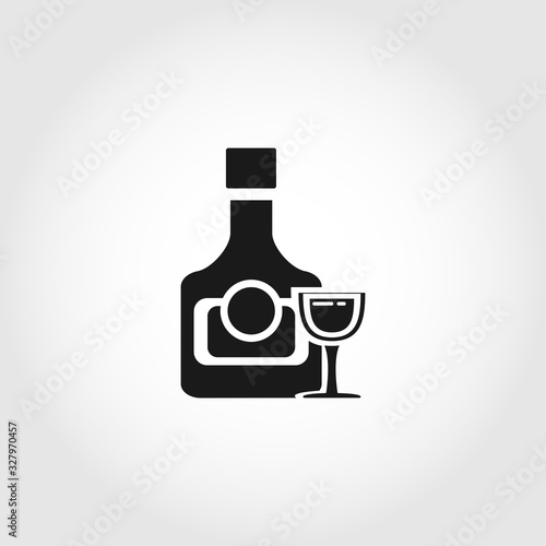 bottle of alcohol with glass icon