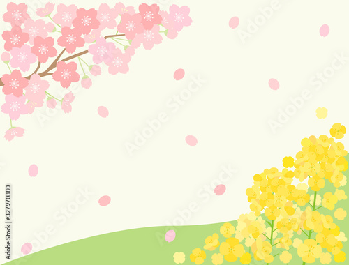 春素材21　桜　菜の花