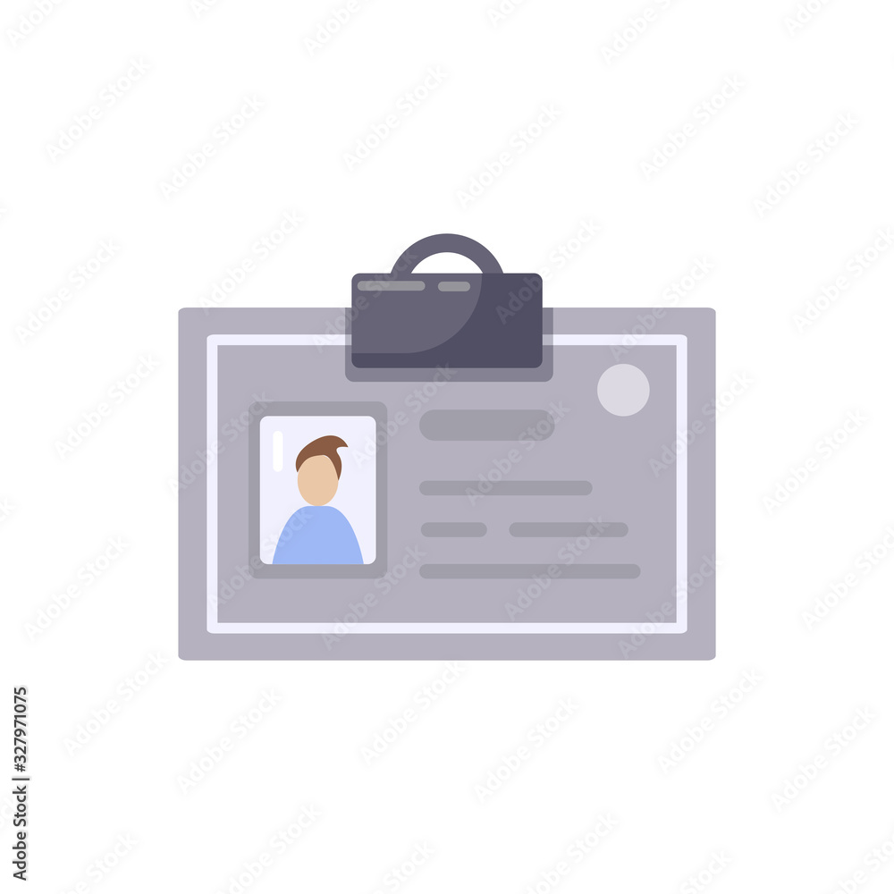 Identification Card flat icon. vector illustration