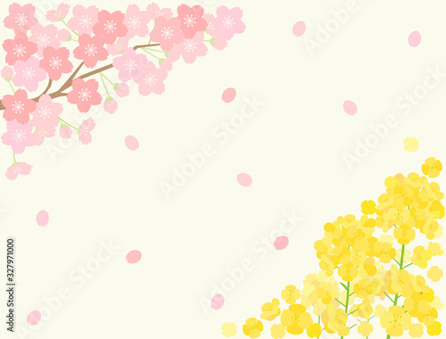 春素材22　桜　菜の花
