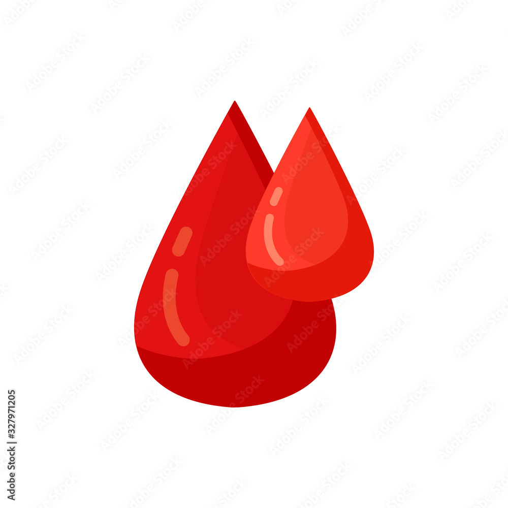 Red blood drops flat icon. vector illustration Red blood drops flat icon. vector illustration