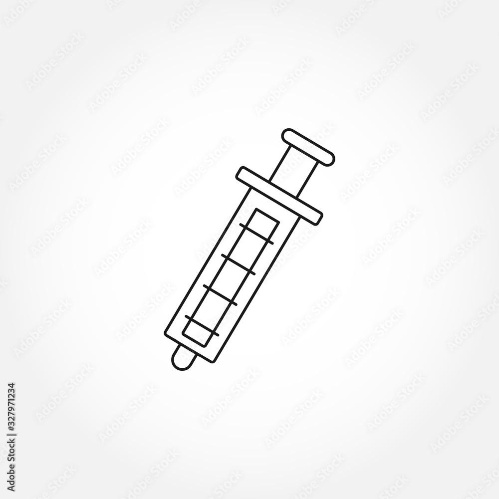 Syringe isolated vector line icon Syringe isolated vector line icon
