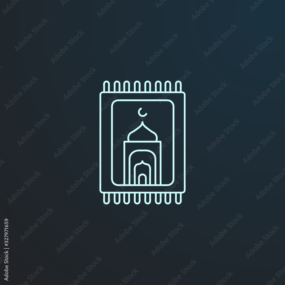 mat for prayer islamic vector line icon. Arabic Carpet icon.