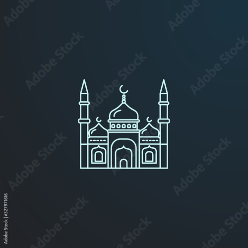 mosque islamic vector line icon