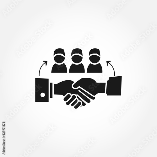outsource team vector solid icon