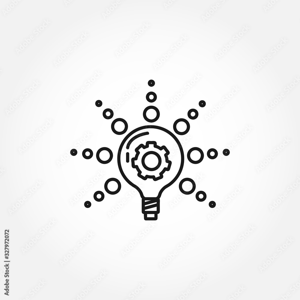 Light bulb icon, alternative energy line design Light bulb icon, alternative energy line design