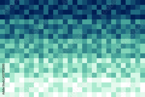 Fading pixel pattern background.Blue and white gradient pixel background. Vector illustration.