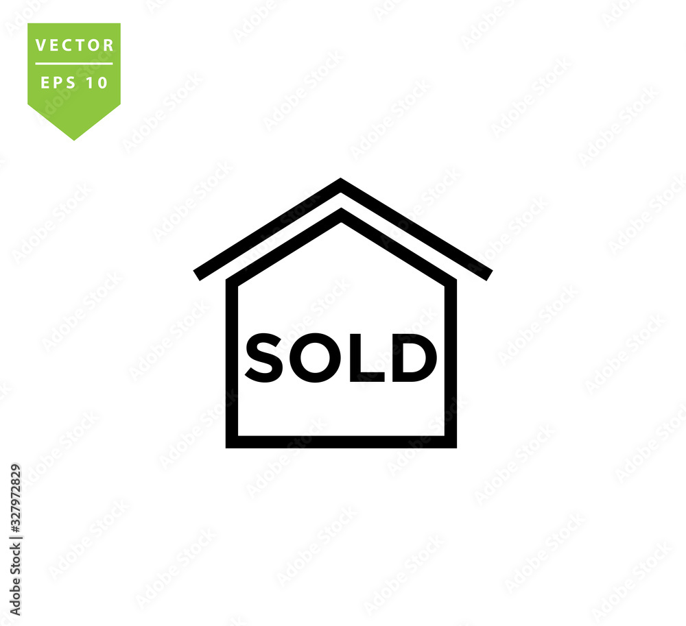 Sold icon vector logo design template Sold icon vector logo design template