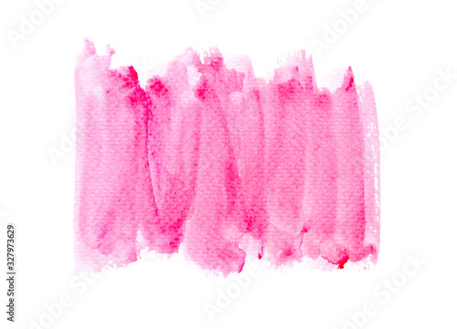 stroke color pink on paper. stain watercolor background