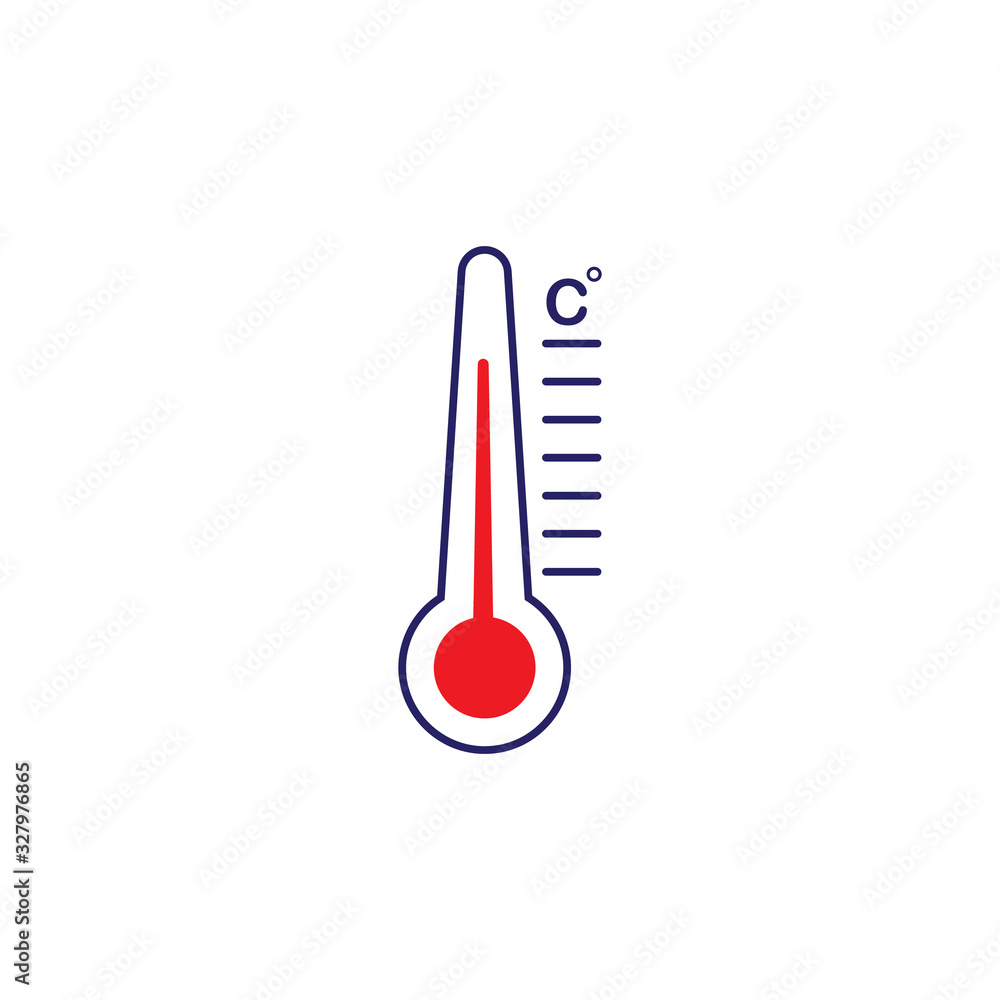 Thermometer vector icon with temperature isolated on white background. Thermometer vector icon with temperature isolated on white background.