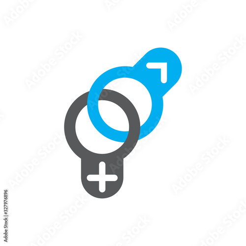 Female and male gender icon design isolated on white background.