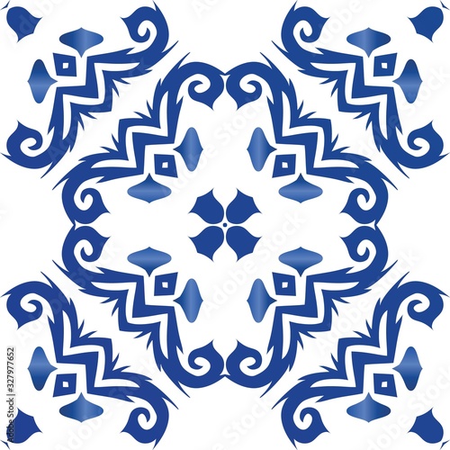 Ethnic ceramic tile in portuguese azulejo.