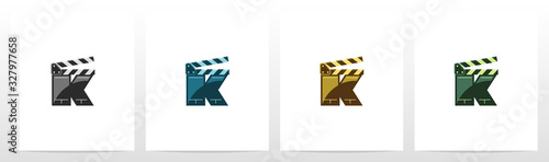 Clapping Board As A Letter Logo Design K