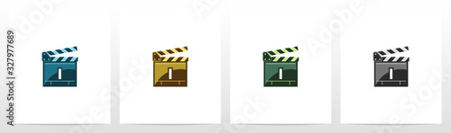 Clapping Board As A Letter Logo Design O