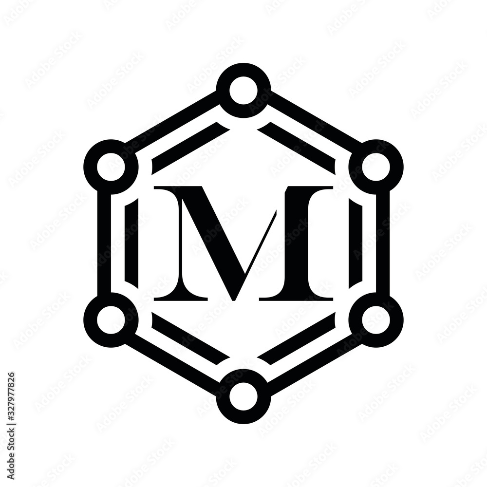 MM M letter logo design vector
