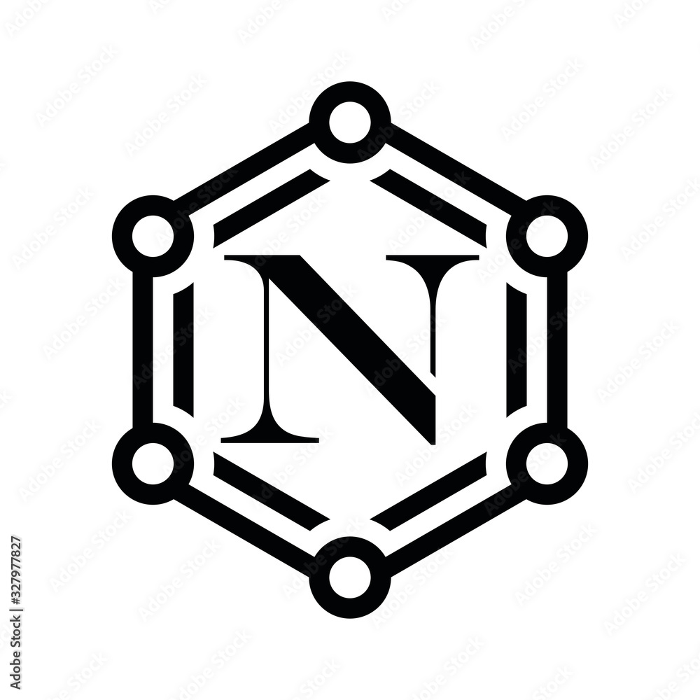 NN N letter logo design vector