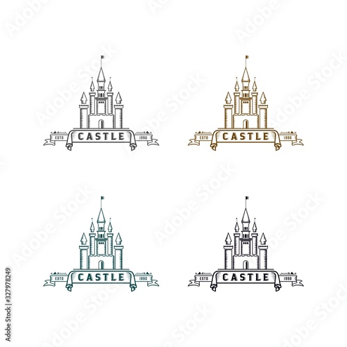 vector of magnificent castle building