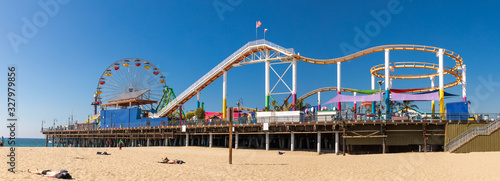 Santa Monica pier beach in LA, California