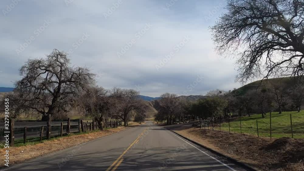 Driving down road through Caliente California Driving down road through Caliente California
