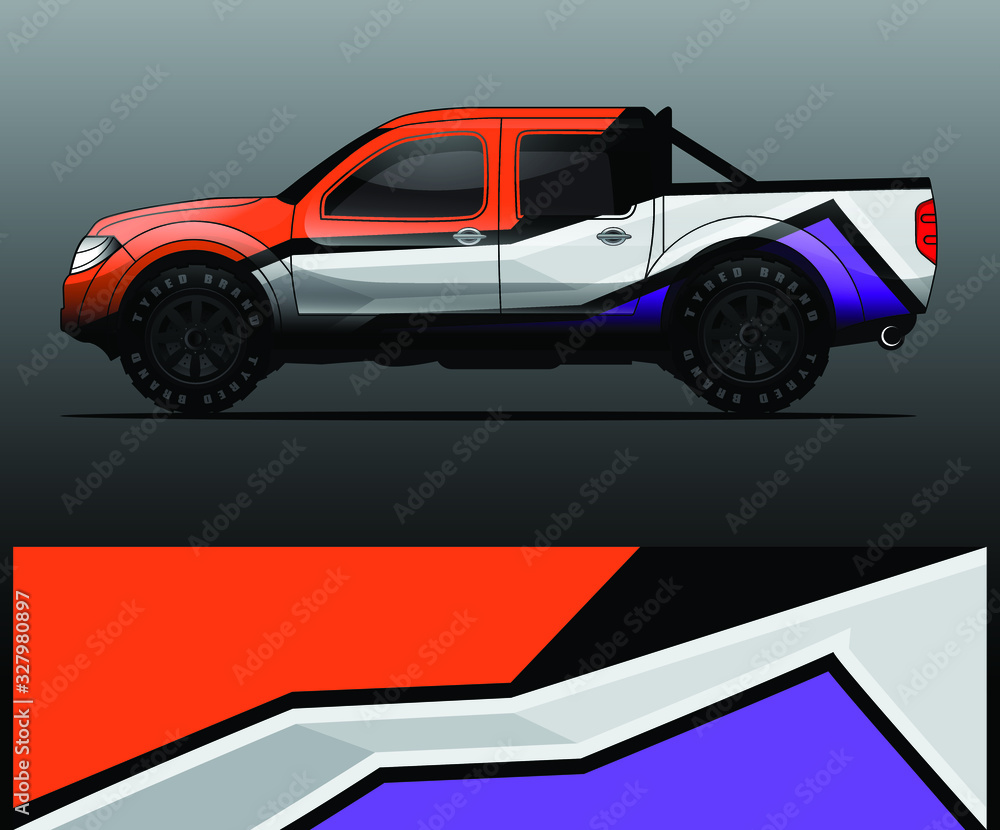Fototapeta premium truck decal graphic wrap vector, abstract background