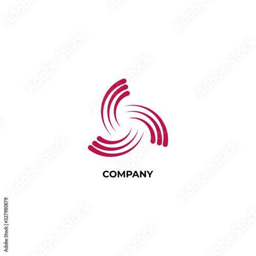 Red Maroon vortex logo design template. Hurricane icon. Tornado logo concept isolated on white background