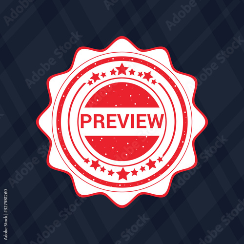 Grunge red preview word round rubber seal stamp