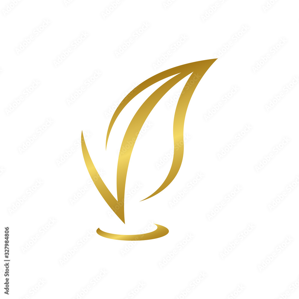 V gold leaf Logo Design. Great Logo Leters Icon Vector Design V gold leaf Logo Design. Great Logo Leters Icon Vector Design