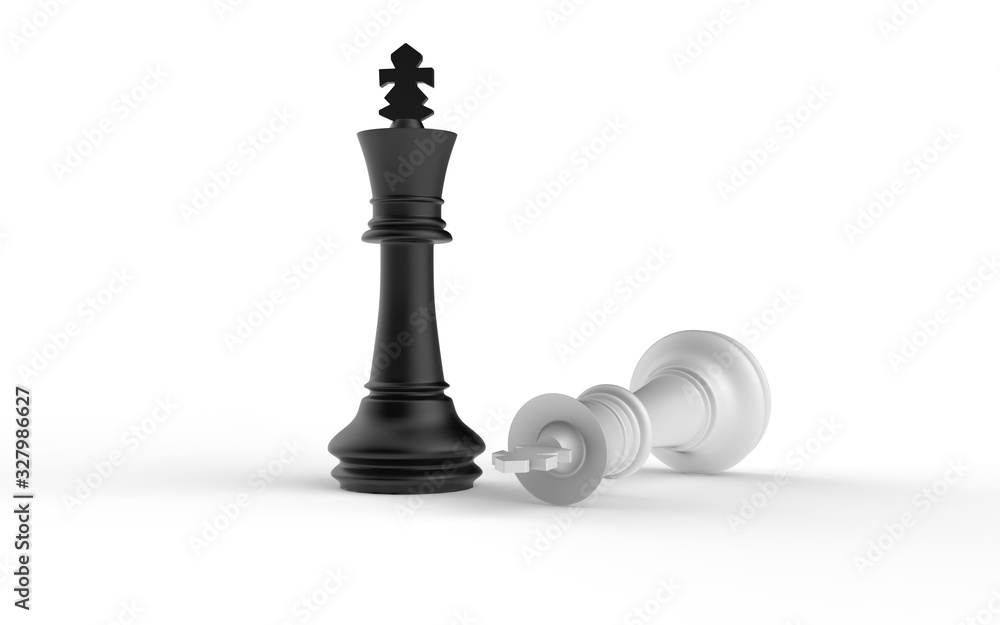 Impossible situation - two chess kings next to each other. 3d illustration Impossible situation - two chess kings next to each other. 3d illustration