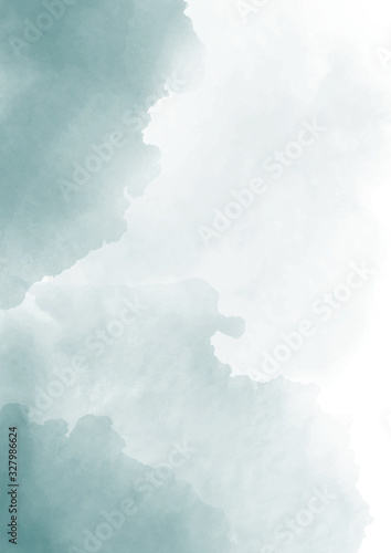 cadet blue watercolor background for greeting cards, invitation and other design. Gray-green, marine color background.