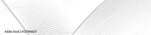 Refracted grey white curved waves abstract elegant background. Vector web banner design