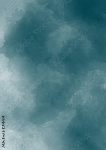 cadet blue watercolor background for greeting cards, invitation and other design. Gray-green, marine color background.