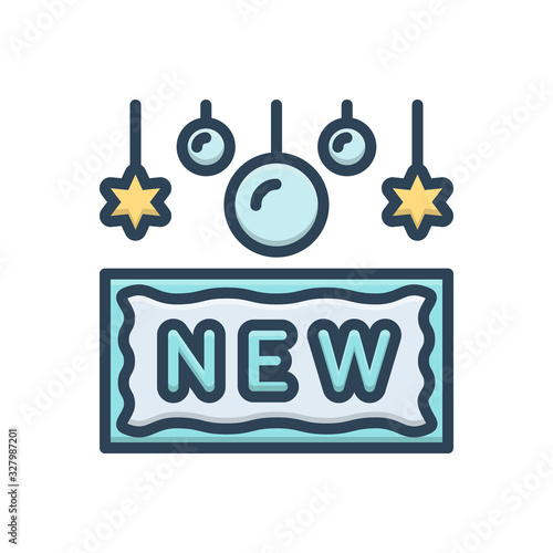 Color illustration icon for new recent
