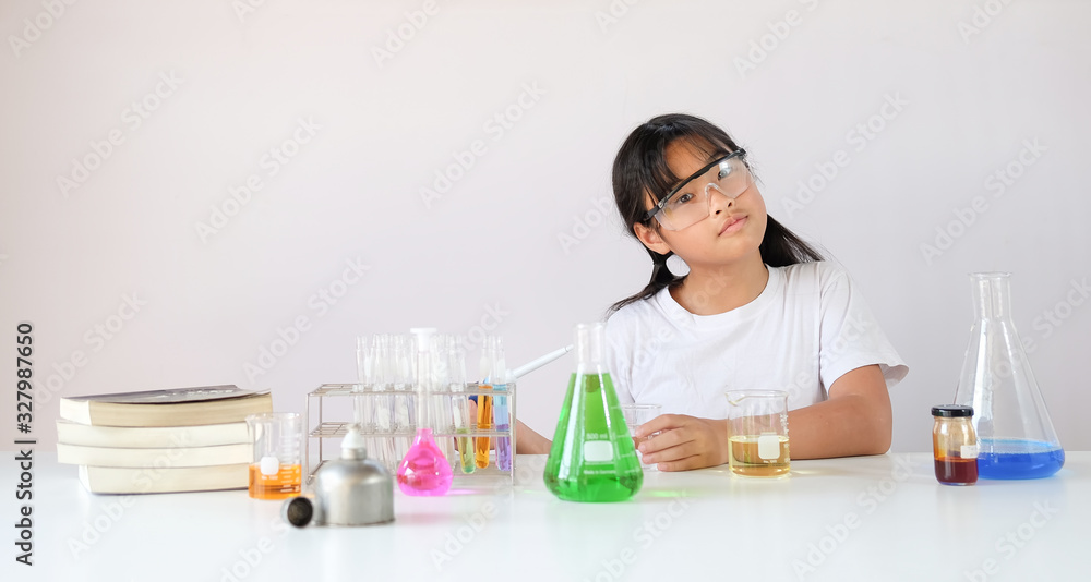 Cropped shot view Kids Education of Laboratory Research - Scientific Glassware For Chemical Background Cropped shot view Kids Education of Laboratory Research - Scientific Glassware For Chemical Background