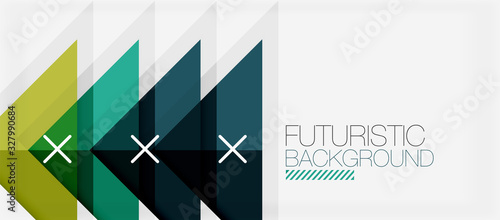 Abstract background, geometric business multicolored paper infographic - triangle frames for text, icons or graphics on light background with copyspace. Vector Illustration For Wallpaper, Banner