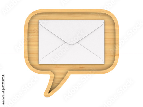 wooden bubble speak and env...