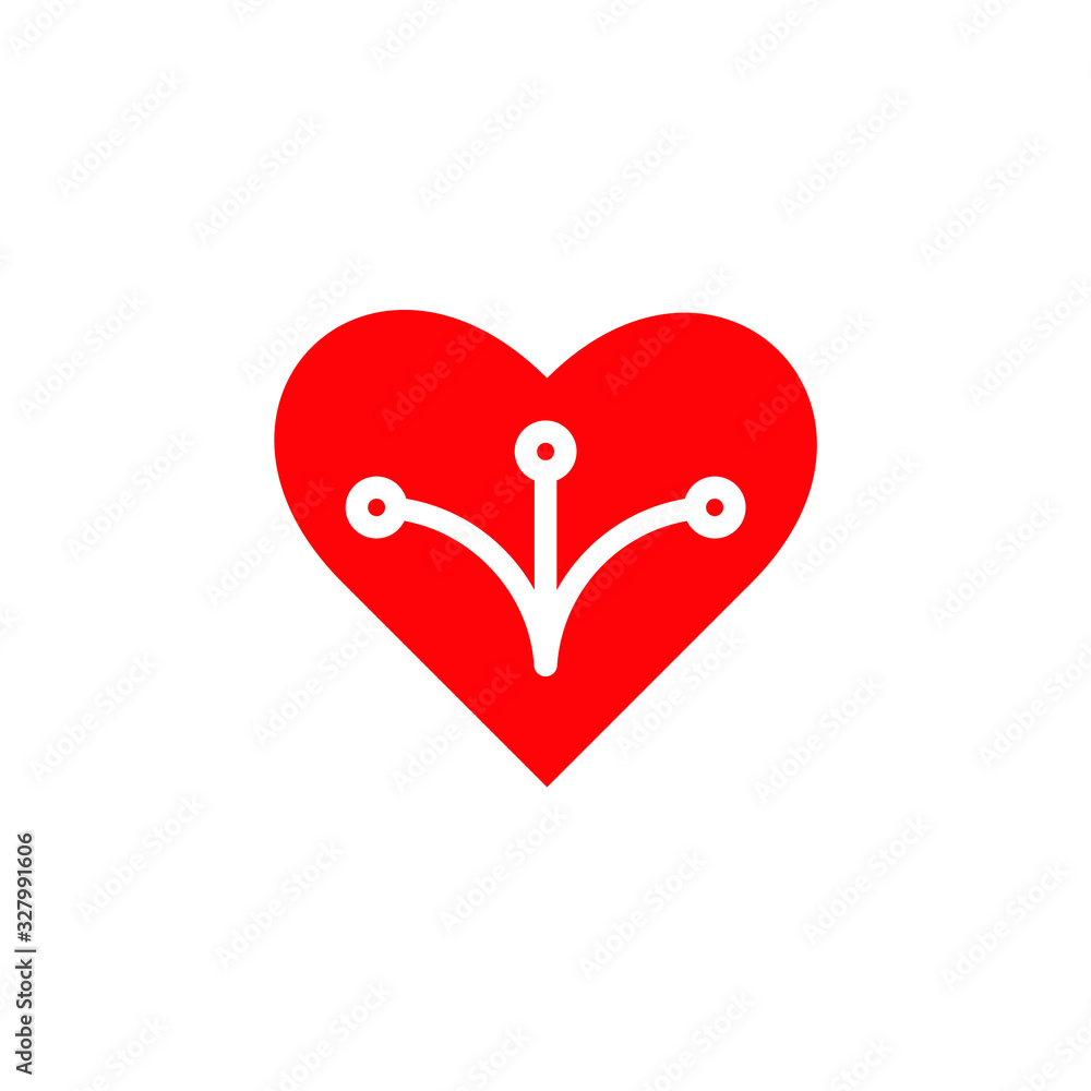 Love technology vector logo. Stock illustration Love technology vector logo. Stock illustration