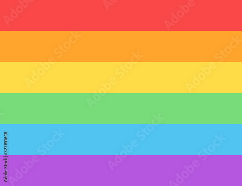 Love is Love. Flag of LGBT community on flagstaff. Vector illustration in rainbow color for sticker, greeting card, poster, patch, t-shirt, pin.