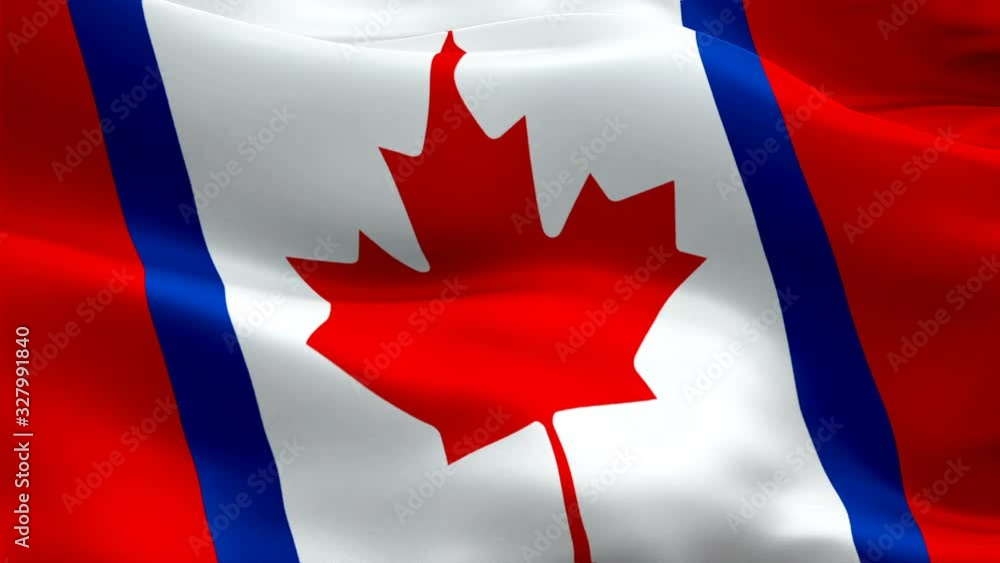 Canadian Duality waving flag. National 3d Canada Unity flag waving. Sign of Canadian Duality 