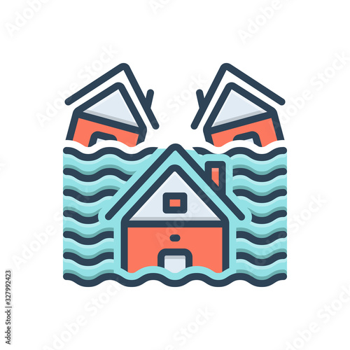 Color illustration icon for influx 