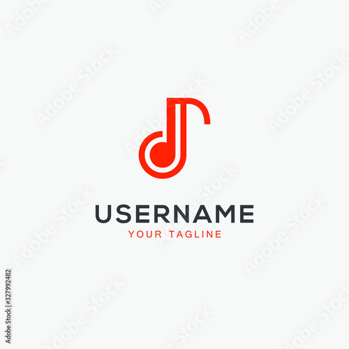 music logo design Note web logotype. Abstract icon vector Sound recording studio, night party, disco, vocal course, composer, singer symbol