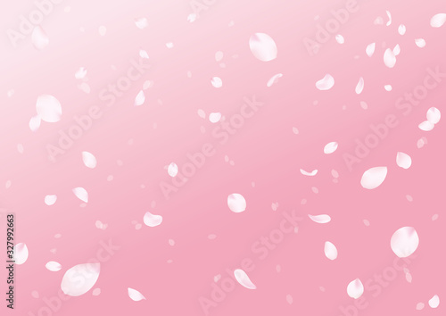 桜の花びら舞い落ちる背景ピンク