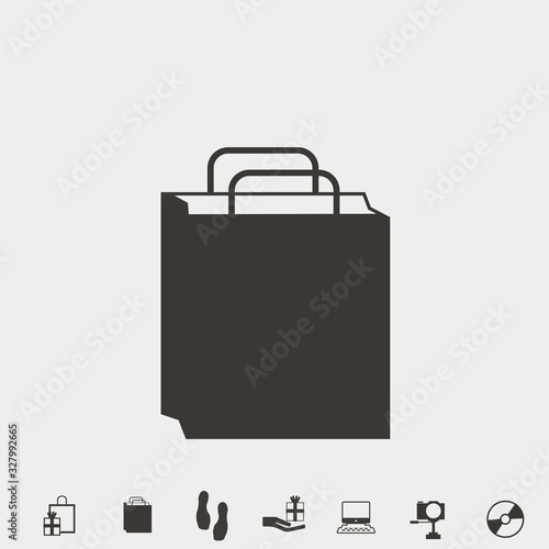 shopping bag icon vector illustration and symbol for website and graphic design