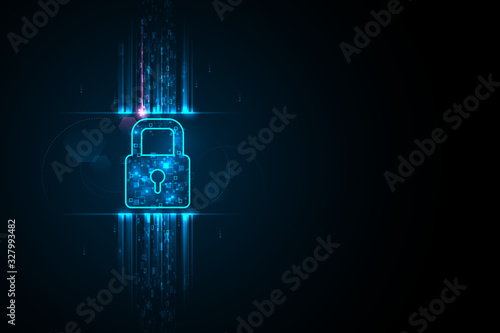 data security system concept illustration lock symbol encrypt