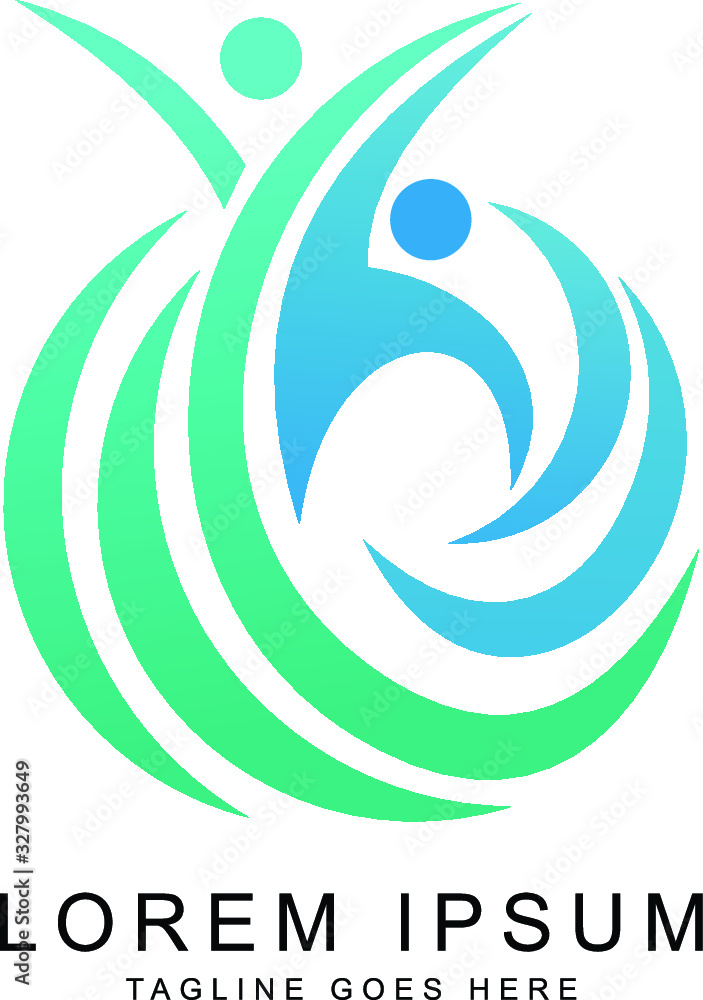 Obraz premium people logo template