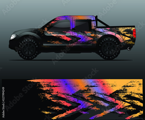 truck decal graphic wrap vector, abstract background