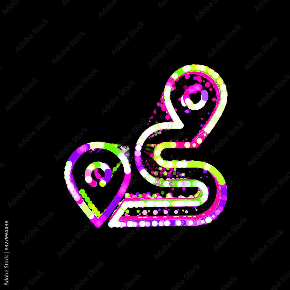 Symbol route from multi-colored circles and stripes. UFO Green, Purple, Pink Symbol route from multi-colored circles and stripes. UFO Green, Purple, Pink