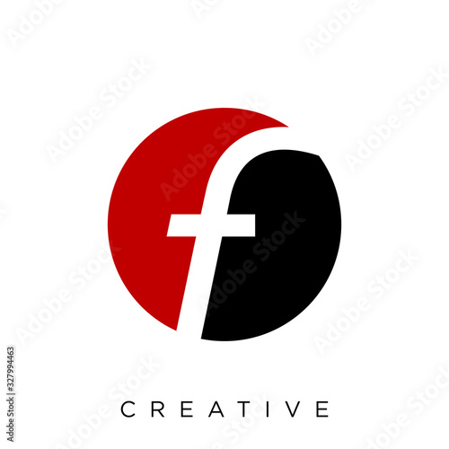 f circle logo design vector