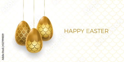 Easter eggs with  mermaid scales vector background